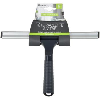 Preview: Raclette Vitres - Élimination Rapide Sans Traces Miroirs Carrelages Cabines Douche - Manche Ergonomique Plastique Argent/Noir Durable Multifonction