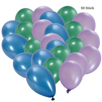 Preview: Set de 50 ballons aux couleurs métallisées, ballons d‘anniversaire