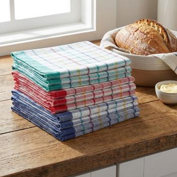 Preview: Set of 10 tea towels – 100% cotton, 50 x 70 cm – Strongly absorbent, versatile, washable at 60°C – For kitchen, dishes, windows