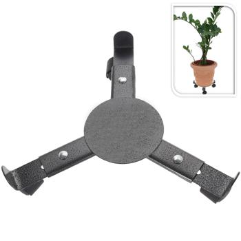 Preview: Carrello per piante regolabile su tre ruote, in metallo, fino a 50 kg