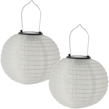 Preview: set di 2 Solar LED Lampion, sensore di luce bianca, lanterna, Ø 20 cm