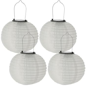 Preview: set di 4 Solar LED Lampion, sensore di luce bianca, lanterna, Ø 20 cm