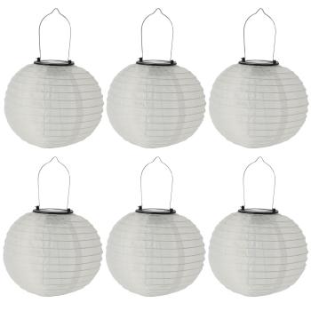Preview: set di 6 Solar LED Lampion, sensore di luce bianca, lanterna, Ø 20 cm