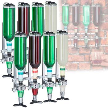 2er Set Getränkespender für 4 Flaschen, Wandmontage – Dosierer mit Finger-Push, ideal für Partyräume, Kellerbar & Gartenlaube, Bar-Zubehör