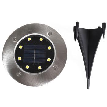 Preview: set of 4 solar LED garden ground lights: robust stainless steel, IP44 weatherproof, for safe & stylish garden paths. Energy-efficient path light