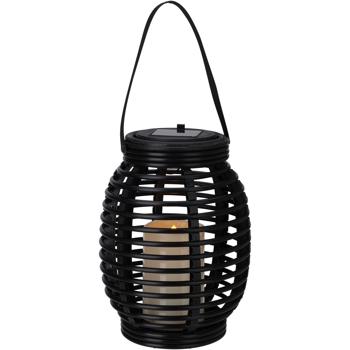 Preview: Lanterne Solaire LED - Bougie Réaliste, Sécurité Maximale, Portable, Extérieur, Camping, Fêtes - Polypropylène, Noir, 15x32cm