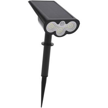 Preview: Luce solare per sentieri con sensore di movimento PIR, 300 lumen, luce bianca calda, IP44 - Luce da giardino a batteria, illuminazione affidabile e suggestiva