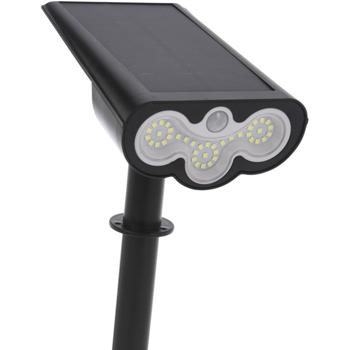 Preview: Luce solare per sentieri con sensore di movimento PIR, 300 lumen, luce bianca calda, IP44 - Luce da giardino a batteria, illuminazione affidabile e suggestiva