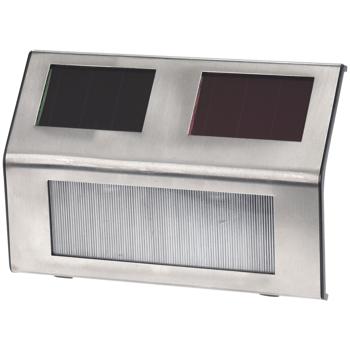 Preview: Lot de 4 appliques murales solaires LED - Éclairage extérieur intelligent - Blanc chaud, acier inoxydable, batterie Ni-MH 200 mAh