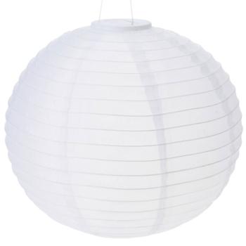 Preview: Solarleuchte Kugelform Ø 40 cm weiss inkl. Aufhängung - Lampion für Garten & Balkon - Sicher, solarbetrieben, robustes Nylon, warmweisses Licht