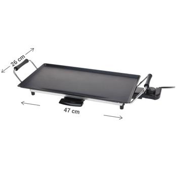 Preview: Teppanyaki Tischgrill, starke 2000W, für geselliges Grillen – 47 x 26,5 cm, Antihaft, Cool-Touch, Elektrischer Grill für jede Gelegenheit