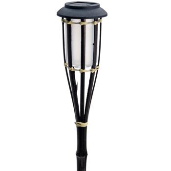 Preview: Torcia solare da giardino in bambù, 65 cm