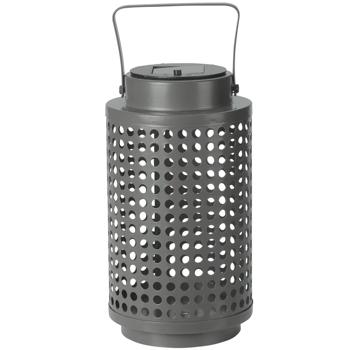 Preview: Lanterne Solaire LED Industrielle - À poser ou à suspendre- Métal Gris - H23cm - Lumière Blanc Chaud - 6h Autonomie - Batterie 1.2V Ni-MH 250 mAh