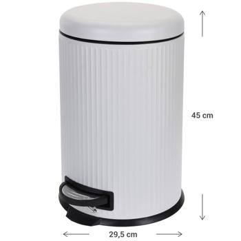 Preview: Mülleimer Treteimer - 20 Liter - Softclose Funktion - hygienische Müllentsorgung für Küche & Bad - Edelstahl - weiss - robust & langlebig - einfache Reinigung