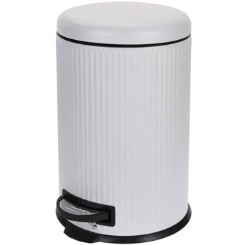 Preview: Mülleimer Treteimer - 20 Liter - Softclose Funktion - hygienische Müllentsorgung für Küche & Bad - Edelstahl - weiss - robust & langlebig - einfache Reinigung