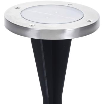 Preview: Faretto solare da pavimento a LED, acciaio inox, 12 x 13 cm