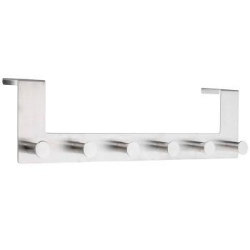 Preview: Türgarderobenleiste Edelstahl - 6 Kleiderhaken - Ohne Bohren - 39x11x2,5 cm - Für Türfalz bis 2 cm Stärke - Schützt vor Kratzern - Mobile Garderobe Preview: Türgarderobenleiste Edelstahl - 6 Kleiderhaken - Ohne Bohren - 39x11x2,5 cm - Für Türfalz bis 2 cm Stärke - Schützt vor Kratzern - Mobile Garderobe