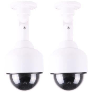 Preview: set di 2 telecamere di sorveglianza finte con LED rosso di funzionamento, telecamera finta