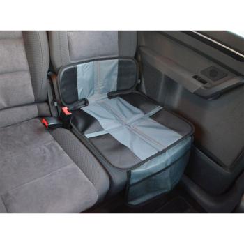 Preview: Praktische Kindersitz-Unterlage mit Netztasche: Zweifarbig, Isofix-komp. - wasser- und schmutzabweisend – Einfacher Schutz und Organisation im Auto