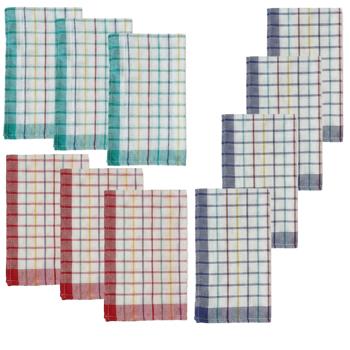 Preview: Set of 20 tea towels made of 100% cotton – absorbent & durable for the kitchen – 50 x 70 cm, washable at 60°C – lint-free & hygienic with check pattern