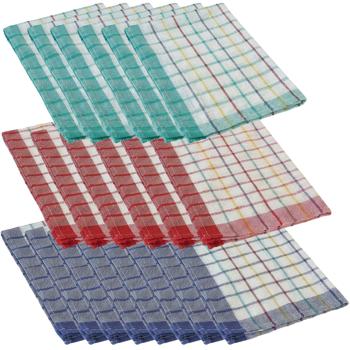 Set of 20 tea towels made of 100% cotton – absorbent & durable for the kitchen – 50 x 70 cm, washable at 60°C – lint-free & hygienic with check pattern