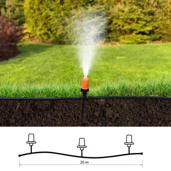 Preview: Plant watering system, 46-piece, with hose 2x 20m, individually adjustable, for watering beds, hedges and lawns, complete set 