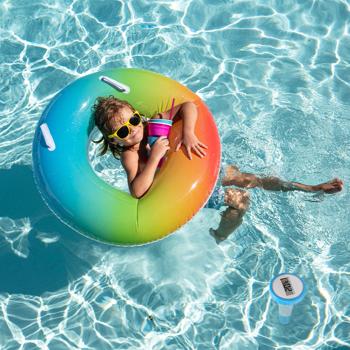 Preview: set of 2 digital pond and pool thermometers with LCD, IPX8