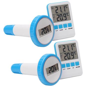Preview: set of 2 digital pond and pool thermometers with LCD, IPX8
