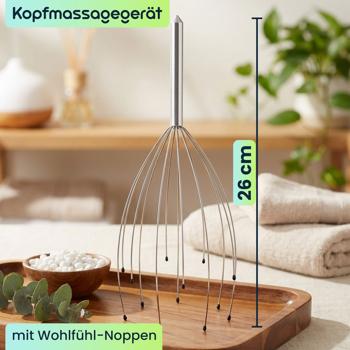 Preview: 2er-Set Kopfmassagegerät mit Wohlfühl-Noppen, Kopfmassage-Spinne für tiefe Entspannung, Wellness und Stressabbau, sofortige Wirkung