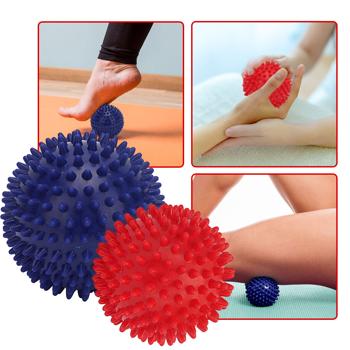 Preview: 4 spiky massage balls in 2 sizes for reflexology massage, Ø 9 and 7.5 cm