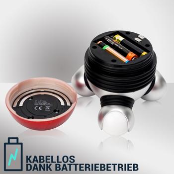 Preview: Lot 2 Mini-Masseurs Vibrants - 3 Têtes Rouge/Argent - Batterie AAA - Nuque Dos Jambes - Détente Musculaire Quotidienne - Compact Ergonomique Discret