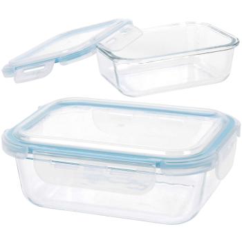 Preview: Boîte de conservation verre borosilicaté - 550 ml hermétique, anti-fuite - Micro-ondes, four, congélateur, lave-vaisselle - Sans BPA