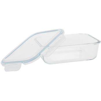 Preview: High-quality borosilicate glass food storage jar: 1480 ml, click closure - ovenproof, leak-proof, durable, temperature-resistant, reliable