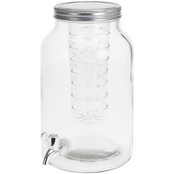 Preview: Glass beverage dispenser with infuser insert and tap, 4 liters