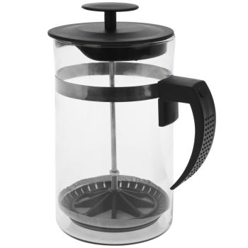 Preview: 2er-Set French Press Kaffeebereiter 1 Liter - Ideal für Kaffee, Tee & Kräutertee - Siebstempel, spülmaschinenfest - Glas/Kunststoff, Transparent/Schwarz, 8 Tassen