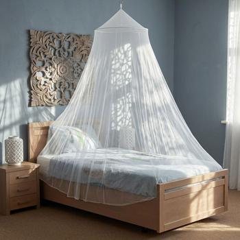 Preview: Mosquito net for single beds, 144 mesh, 325 cm, white – fine-mesh mosquito protection for a safe, quiet sleep