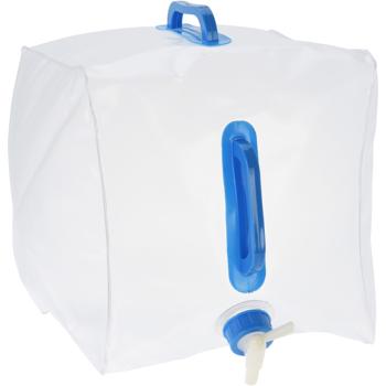 Preview: Wasserkanister mit Tragegriff 20 Liter - Lebensmittelecht für Camping & Outdoor - Bruchsicher, faltbar, platzsparend mit Ablasshahn