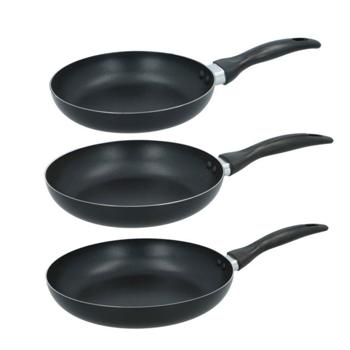 Preview: Set di 3 padelle, design senza tempo, rivestimento antiaderente, alluminio, dimensioni Ø 20, Ø 24, Ø 28