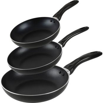 Preview: Frying pan 3-piece set – non-stick & PFOA-free – aluminium, Ø 20/24/28 cm – for ceramic, halogen, gas & electric hobs – modern design