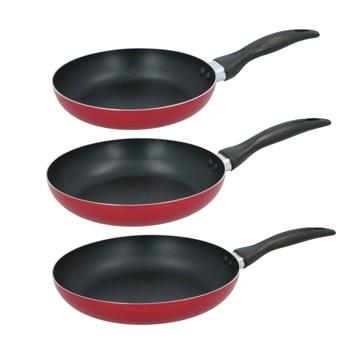 Preview: Set di 3 padelle, design senza tempo, rivestimento antiaderente, alluminio, dimensioni Ø 20, Ø 24, Ø 28