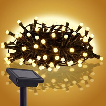Guirlande Lumineuse Solaire LED Extérieur - Éclairage Ambiance Jardin Terrasse Balcon - 50 Ampoules - 1.5m Longueur - IP44 - Autonome 6h
