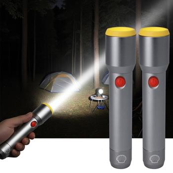 set di 2 torce LED da 270 lumen, ricaricabili via USB, 3 modalità di illuminazione