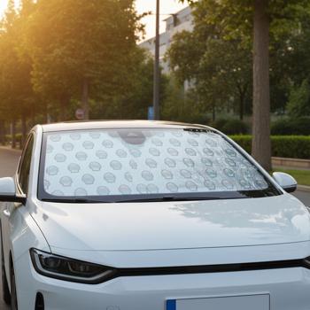 SHELL Windschutzscheibenabdeckung - Anti-Eis & Sonnenschutz für Kfz-Frontscheiben - 150x70 cm, 2 Magnete & Seitenlaschen - Universell passend