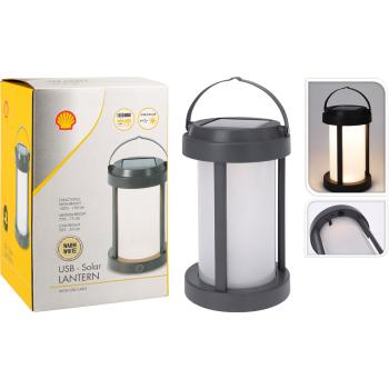 Preview: Solar LED-Laterne 2er Set - Campinglampe & Notbeleuchtung mit 3-Stufen Helligkeit - 100 Lumen - Solar- & USB-aufladbar - 8h Leuchtdauer - Outdoor & Garten