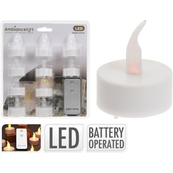 Preview: 20er-Set LED-Teelichter mit Fernbedienung, Flammeneffekt