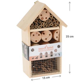 Preview: Insect hotel made of pine wood, 15 x 9 x 25cm