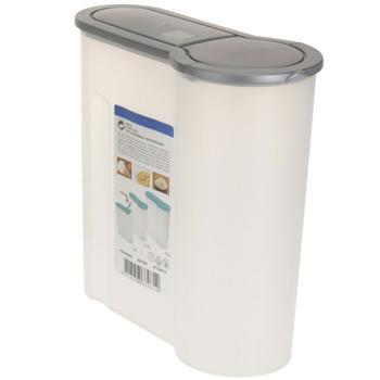 Preview: Storage container set (3 pcs) with pouring function: 4L, 2.4L, 1.3L, transparent-grey – airtight storage for muesli, flour & more