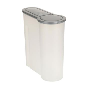 Preview: Storage container set (3 pcs) with pouring function: 4L, 2.4L, 1.3L, transparent-grey – airtight storage for muesli, flour & more