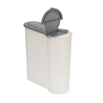 Preview: Storage container set (3 pcs) with pouring function: 4L, 2.4L, 1.3L, transparent-grey – airtight storage for muesli, flour & more