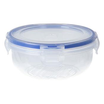 Preview: set of 3 food storage containers with clip-on lids, round, 400 ml, 800 ml, 1400 ml